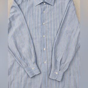 Kiton Napoli Luxury Italian Dress Shirt Linen Cotton 17.5 / 44